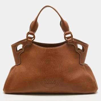 Pre Owned Cartier Brown Leather Small Marcello de Cartier Bag