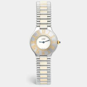 Pre Owned Cartier White Stainless Steel Must De Cartier Women's Wristwatch 31 mm