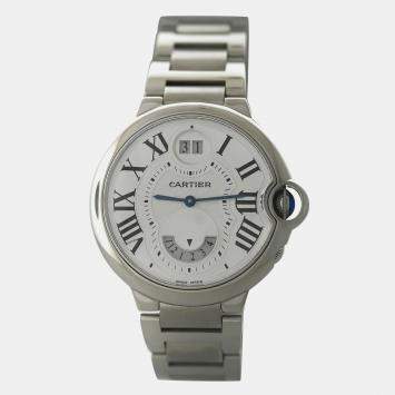Cartier Silver Stainless Steel Ballon Bleu 3194 Quartz Women's Wristwatch 38.5 mm