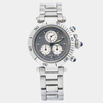 Cartier Grey Stainless Steel Pasha W525395 Quartz Women's Wristwatch 35mm