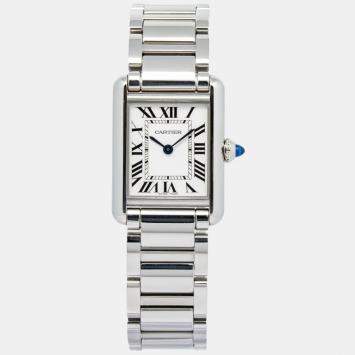Cartier Tank Must WSTA0051 Quartz Silver Stainless Steel Women's Wristwatch 22 mm