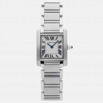 Pre-Owned Cartier Tank Francaise Small Model W51008Q3 Quartz Stainless Steel 25 mm