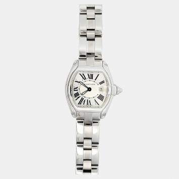Pre Owned Cartier Roadster W62016V3 Quartz Silver Stainless Steel Women's Wristwatch 30 mm