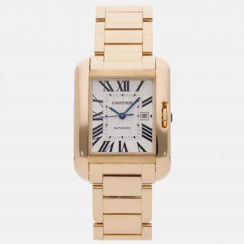 Pre Owned Pre-Owned Cartier Tank W5310015 Automatic Silver 18k Yellow Gold Wristwatch  29 mm