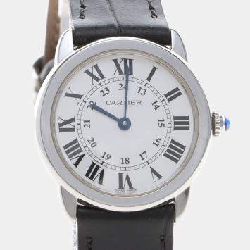 Pre Owned Cartier Ronde Solo W6700155 Quartz Stainless Steel Womens Wristwatch 29.5 mm