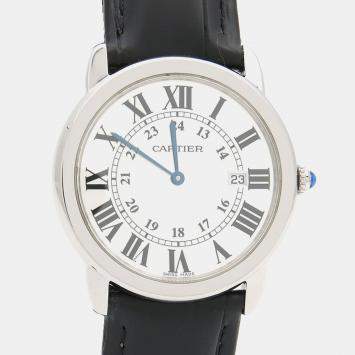 Pre Owned Cartier Ronde Solo W6700255 Quartz Stainless Steel Womens Wristwatch 36 mm