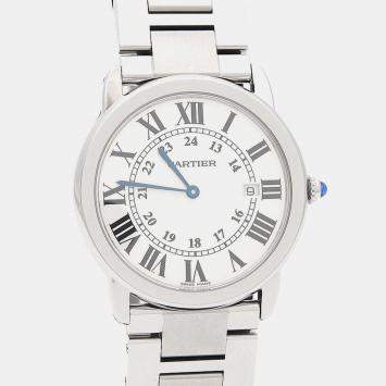 Pre Owned Cartier Ronde Solo W6701005 Quartz Stainless Steel Men's Wristwatch 36 mm