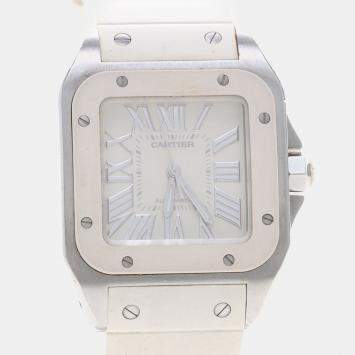 مملوكة مسبقًا Cartier Santos 100 W20122U2 Automatic Stainless Steel Men's Wristwatch 33 mm