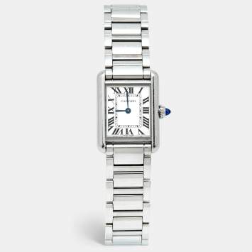 Pre Owned Cartier Tank Must WSTA0051 Silver Dial Stainless Steel Women's Wristwatch 22 mm