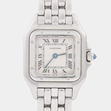 مملوكة مسبقًا Cartier Panthere W25033P5 Quartz White Stainless Steel Women's Wristwatch 22.5mm