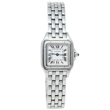 Pre Owned Cartier Silver Stainless Steel Panthere De Cartier CRWSPN0006 Women's Wristwatch 22 mm