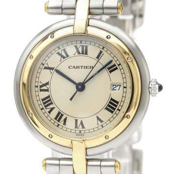 Pre Owned Cartier Silver 18K Yellow Gold And Stainless Steel Panthere Vendome Quartz Women's Wristwatch 30 MM