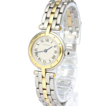 Pre Owned Cartier Silver 18K Yellow Gold And Stainless Steel Panthere Vendome Quartz Women's Wristwatch 24 MM