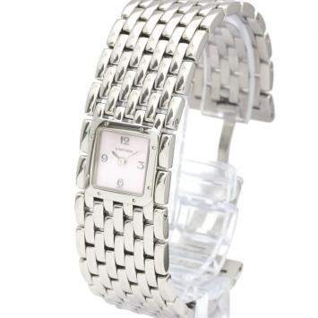Pre Owned Cartier Pink MOP Stainless Steel Ruban Quartz W61003T9 Women's Wristwatch 21 MM