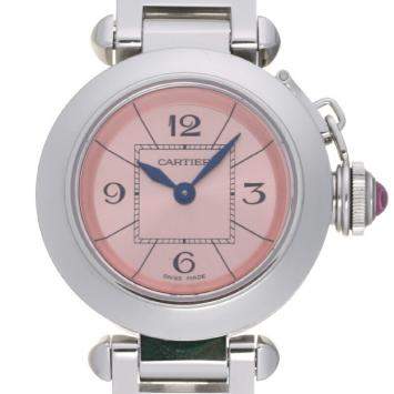 Pre Owned Cartier Pink Stainless Steel Miss Pasha W3140008 Women's Wristwatch 27 MM