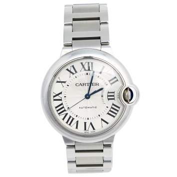 Pre Owned Cartier Silver Stainless Steel Ballon Bleu 3284 Women's Wristwatch 36 mm
