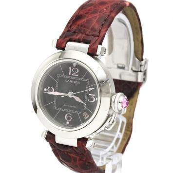 Pre Owned Cartier Black Stainless Steel Pasha C Christmas LTD Edition W3109599 Automatic Women's Wristwatch 35 MM