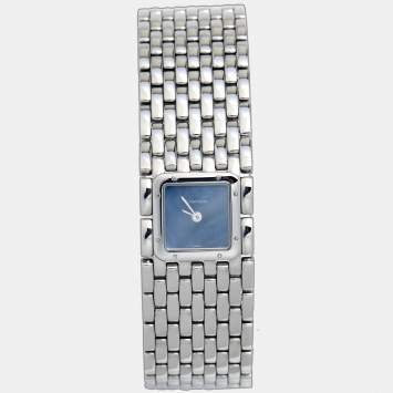 Pre Owned Cartier Mother of Pearl Stainless Steel Panthere Ruban W61002T9 Women's Wristwatch 22 mm