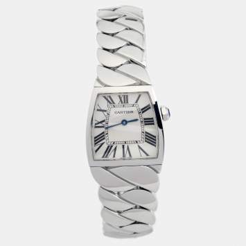 Pre Owned Cartier Silver Stainless Steel La Dona W660022I Women's Wristwatch 28 mm