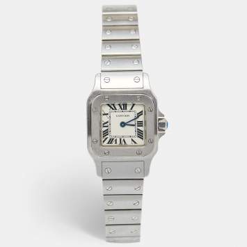 Pre Owned Cartier Silver Stainless Steel Santos Galbee W20056D6 Women's Wristwatch 24 mm