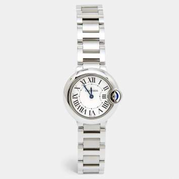 Pre Owned Carier Silver Stainless Steel Ballon Bleu W69010Z4 Women's Wristwatch 28 mm