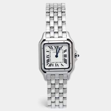 Pre Owned Cartier Silver Stainless Steel Panthere WSPN0007 Women's Wristwatch 26 mm