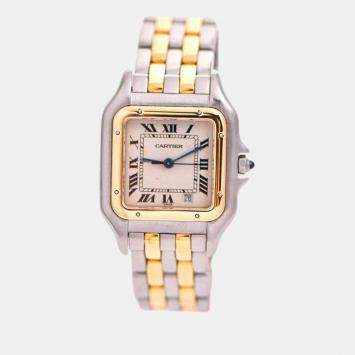 Pre Owned Cartier Panthère Medium Model Steel & Yellow Gold Watch W2PN0007