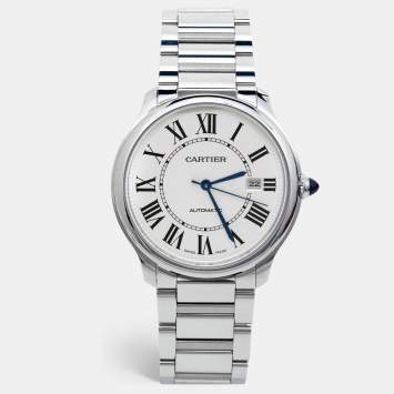 Pre Owned Cartier Silver Stainless Steel Ronde Must WSRN0035 Men's Wristwatch 40 mm 
