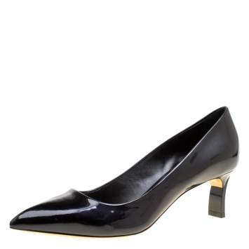 مملوكة مسبقًا Casadei Black Patent Leather Pointed Toe Pumps Size 39
