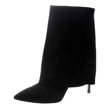 مملوكة مسبقًا Casadei Black Suede Pointed Toe Boots Size 37.5