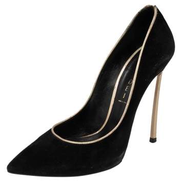 مملوكة مسبقًا Casadei Black Suede Pointed Toe Pumps Size 40