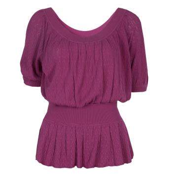 Pre Owned Catherine Malandrino Pink Knit Cinched Waist Top S