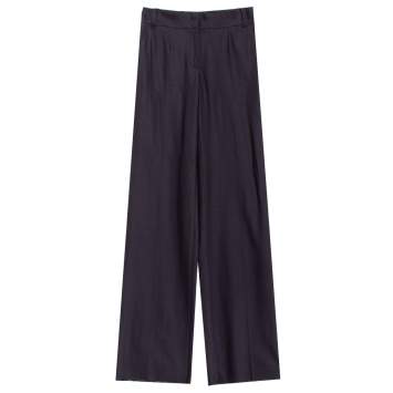 Pre Owned Celine Brown Wool Wide Leg Trousers S
