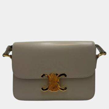 Celine Triomphe Teen Light Beige Calfskin Shoulder Bag