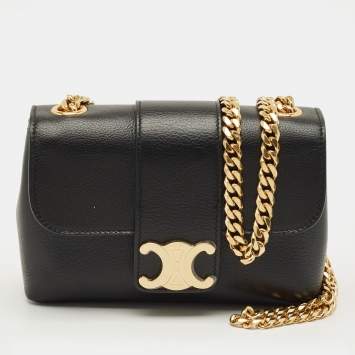 Pre Owned Celine Black Leather Mini Victoire Shoulder Bag