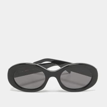 Pre Owned Celine Black CL40194U Triomphe Round Sunglasses