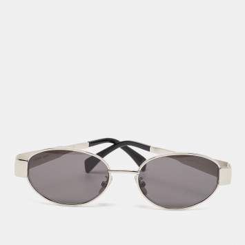 Pre Owned Celine Black/Silver CL40235U Oval Sunglasses