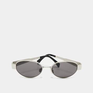 Pre Owned Celine Black/Silver CL0235U Triomphe Oval Sunglasses
