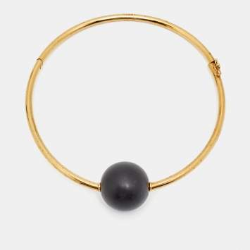 Pre Owned Celine Composite Gold Tone Choker Necklace