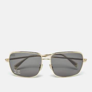 Pre Owned Celine Black/Gold Tone CL40284U Triomphe Crystals Square Sunglasses