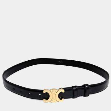 Pre Owned Celine Triumph Black Leather Belt