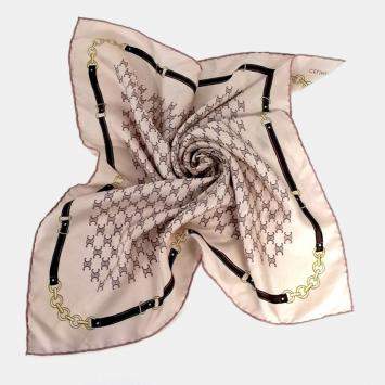 مملوكة مسبقًا Celine Black/Pink Silk Scarf