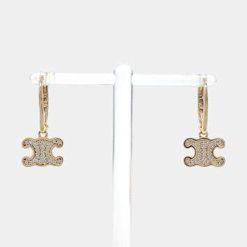 Pre Owned Celine Triumph Rhinestone Earrings