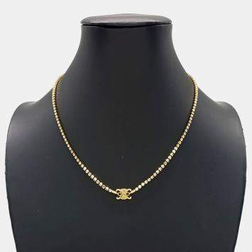 مملوكة مسبقًا Celine CC Gold Crystal Necklace