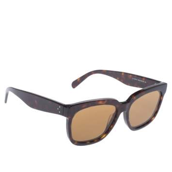 Pre Owned Celine Brown Havana/ Brown CL41057/S Radical Square Sunglasses