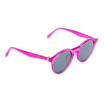Pre Owned Celine Transparent Fuchsia/Grey CL40010U Round Sunglasses