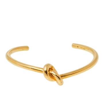 Pre Owned Céline Gold Tone Extra Thin Open Knot Bracelet M