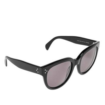 Pre Owned Celine Black Acetate CL41755 Polarized Oversized Sunglasses