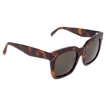 Pre Owned Celine Brown Havana/ Green CL41076/S Tilda Square Sunglasses