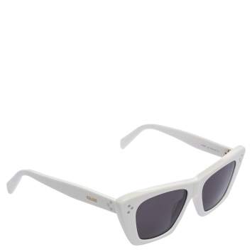 Pre Owned Celine White CL401871 Cate Eye Sunglasses 